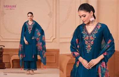 Monalisa vol 6 by Lily and lali Fancy Embroidered Work  Kurti Pant  with Dupatta catalogue at low price readymade suit catalogs