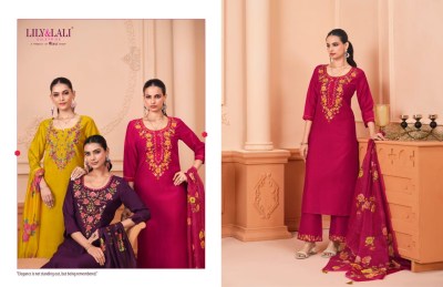 Monalisa vol 6 by Lily and lali Fancy Embroidered Work  Kurti Pant  with Dupatta catalogue at low price readymade suit catalogs