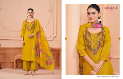 Monalisa vol 6 by Lily and lali Fancy Embroidered Work  Kurti Pant  with Dupatta catalogue at low price readymade suit catalogs