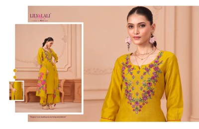 Monalisa vol 6 by Lily and lali Fancy Embroidered Work  Kurti Pant  with Dupatta catalogue at low price readymade suit catalogs