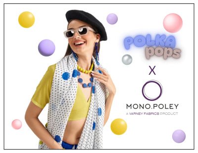 Mono.Poley Polka Pops Archie Georgette Digital Printed Saree with Fancy Latkans 
