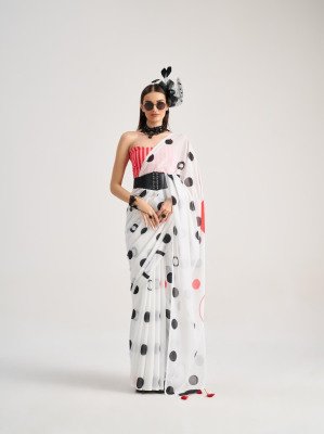 Mono.Poley Polka Pops Archie Georgette Digital Printed Saree with Fancy Latkans sarees catalogs