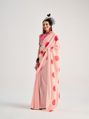 Mono.Poley Polka Pops Archie Georgette Digital Printed Saree with Fancy Latkans sarees catalogs