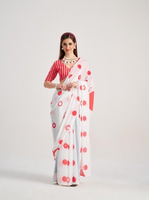 Mono.Poley Polka Pops Archie Georgette Digital Printed Saree with Fancy Latkans sarees catalogs