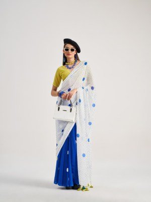 Mono.Poley Polka Pops Archie Georgette Digital Printed Saree with Fancy Latkans sarees catalogs