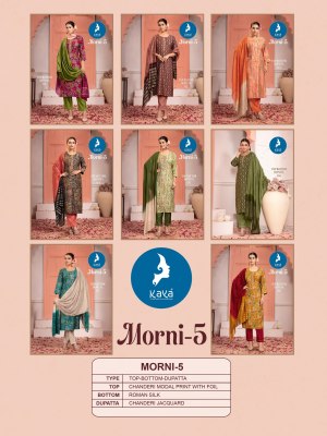 Morni 5 by Kaya Foil printed Fancy Kurti pant and dupatta catalogue at affordable rate readymade suit catalogs