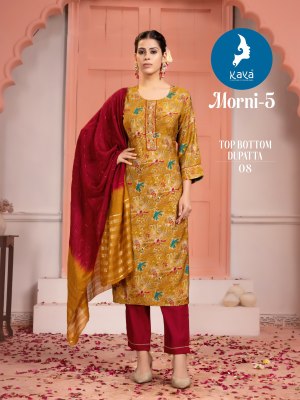 Morni 5 by Kaya Foil printed Fancy Kurti pant and dupatta catalogue at affordable rate readymade suit catalogs