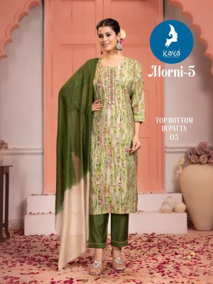 Morni 5 by Kaya Foil printed Fancy Kurti pant and dupatta catalogue at affordable rate readymade suit catalogs