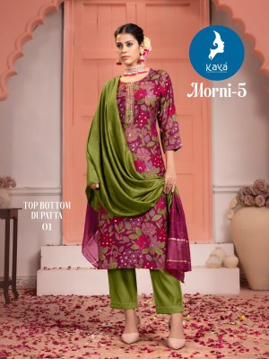 Morni 5 by Kaya Foil printed Fancy Kurti pant and dupatta catalogue at affordable rate readymade suit catalogs