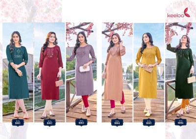 Morni by Akshar textile heavy reyon handwork fancy kurti catalogue at affordable rate kurtis catalogs