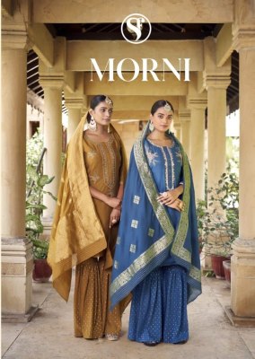 Morni by Sweety fashion dola silk banarasi fancy sharara suit catalogue at affordable rate Amavi