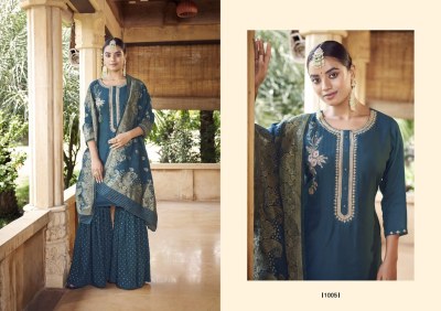 Morni by Sweety fashion dola silk banarasi fancy sharara suit catalogue at affordable rate readymade suit catalogs