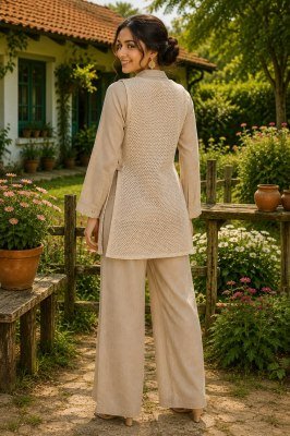 Mrudangi Diya 3 PCS Premium Jute Embroidered Cord Set co ord set catalogs