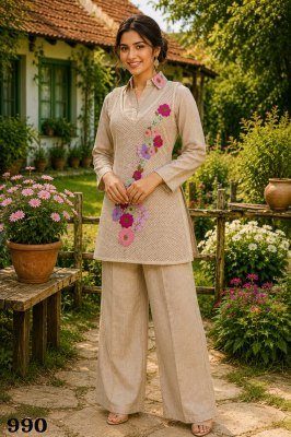 Mrudangi Diya 3 PCS Premium Jute Embroidered Cord Set co ord set catalogs