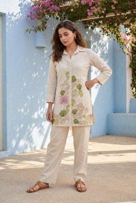 Mrudangi Diya 3 PCS Premium Jute Embroidered Cord Set co ord set catalogs