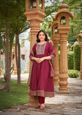 Mukesh Gauri Collection Royal Embroidered Rayon Gown Set with Plazzo And Chanderi Dupatta  wholesale gown catalogs