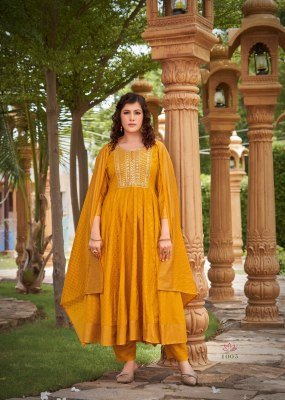 Mukesh Gauri Collection Royal Embroidered Rayon Gown Set with Plazzo And Chanderi Dupatta  wholesale gown catalogs
