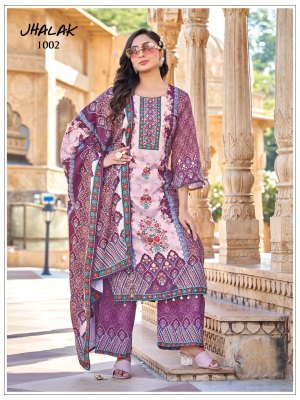 Mukesh Jhalak Jam Satin Readymade Pakistani Suit Mirror Work readymade suit catalogs