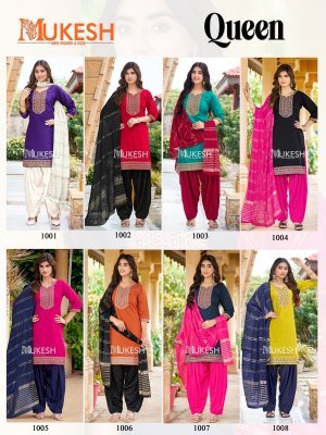 Mukesh QUEEN Vertican Heavy Kurti Patiyala Dupatta Set readymade suit catalogs
