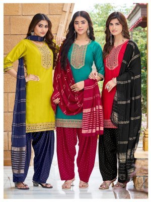 Mukesh QUEEN Vertican Heavy Kurti Patiyala Dupatta Set readymade suit catalogs