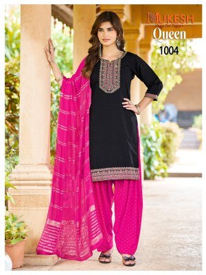Mukesh QUEEN Vertican Heavy Kurti Patiyala Dupatta Set readymade suit catalogs