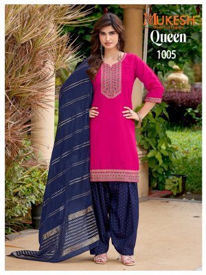Mukesh QUEEN Vertican Heavy Kurti Patiyala Dupatta Set readymade suit catalogs