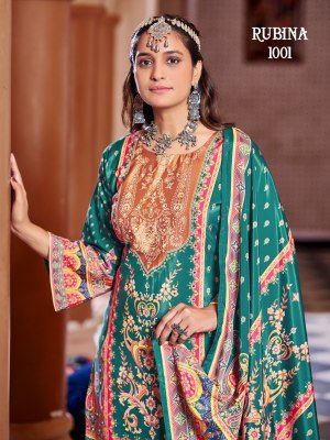 Mukesh Rubina Sharara Pakistani Suit Pure Crepe Silk Top with Original Mirror Work And Dupatta Ethnic Wholesale pakistani suit catalogs