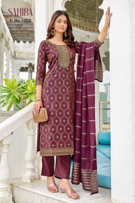 Mukesh Saheba Kurti Set with Embroidered And Foil Print Viscose Simmer Roman Top  Matching Bottom And Pure Viscose Chanderi Jaquard Dupatta Wholesale kurtis catalogs