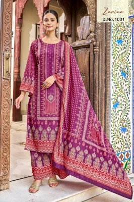 Mukesh Zarina Pure Crape Silk Digital Print Suit Set with Mirror Work Top  Palazzo And Dupatta Wholesale kurtis catalogs