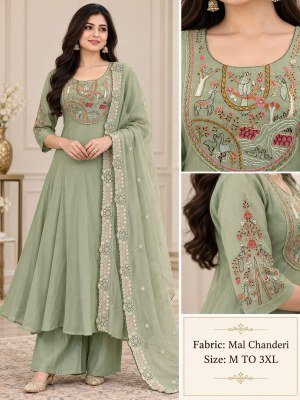 Mul Chanderi 3-Piece Palazzo Pair Set wholesale catalogs