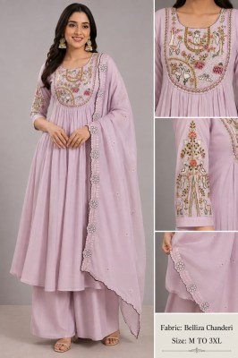 Mul Chanderi 3-Piece Palazzo Pair Set Size wise Combo Set