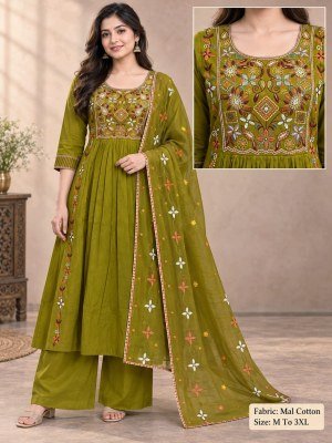Mul Cotton 3-Piece Palazzo Pair Set Size wise Combo Set