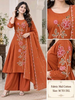 Mul Cotton 3-Piece Plaza Pair Set for Women Size wise Combo Set