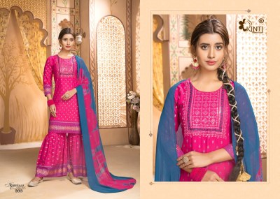 Mumtaaz by kinti heavy reyon straight kurti sharara with dupatta catalog at wholesale price readymade suit catalogs