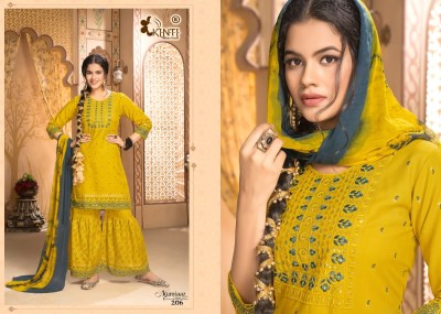 Mumtaaz by kinti heavy reyon straight kurti sharara with dupatta catalog at wholesale price readymade suit catalogs