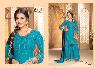 Mumtaaz by kinti heavy reyon straight kurti sharara with dupatta catalog at wholesale price readymade suit catalogs