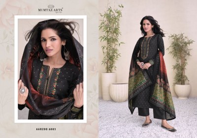Mumtaz Arts by Aarzoo pure jam satin foil print embroidered salwar kameez catalogue at low rate salwar kameez catalogs