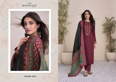 Mumtaz Arts by Aarzoo pure jam satin foil print embroidered salwar kameez catalogue at low rate salwar kameez catalogs