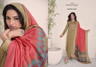 Mumtaz Arts by Aarzoo pure jam satin foil print embroidered salwar kameez catalogue at low rate salwar kameez catalogs