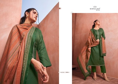 Mumtaz Arts present Gazal pure viscose jam satin with embroidered unstitched dress material catalogue at wholesale rate salwar kameez catalogs