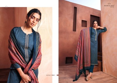 Mumtaz Arts present Gazal pure viscose jam satin with embroidered unstitched dress material catalogue at wholesale rate salwar kameez catalogs