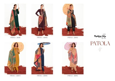 Mumtaz Artstm by patola designer unstitched salwar kameez catalogue at low rate salwar kameez catalogs