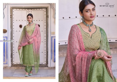Mumtaz arts by Pastels pure jam satin printed embroidered salwar kameez catalogue at wholesale price salwar kameez catalogs