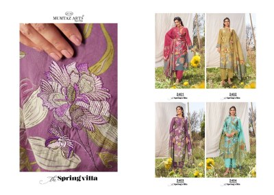 Mumtaz arts by Spring Villa pure muslin digital foil printed unstitched dress material catalogue salwar kameez catalogs