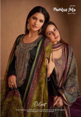 Mumtaz arts present Dilreet pure jam satin embroidered unstitched dress material catalogue at low rate Mumtaz Arts 