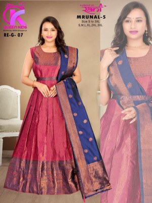 Murnal vol 5 by Queen Kids R Ethnic Full Stitched Sirworski Diamond Gown with Dupatta catalogue   gown catalogs