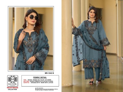 Musk MR1042 by Sharddha Designer Roman Silk designer Suit with low rate wholesale catalogs