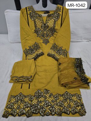 Musk MR1042 by Sharddha Designer Roman Silk designer Suit with low rate readymade suit catalogs