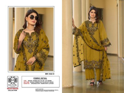 Musk MR1042 by Sharddha Designer Roman Silk designer Suit with low rate readymade suit catalogs