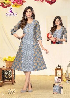 Myra by Karali vol 9 pure reyon foil printed feeding kurti catalogue kurtis catalogs
